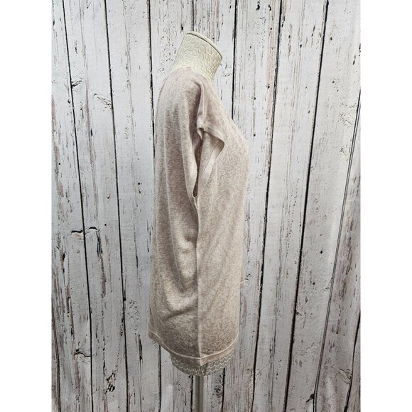 Women's L/XL Coco + Carmen Beige Batwing Beige Lace Detail Blouse Shirt Top - Picture 3 of 10